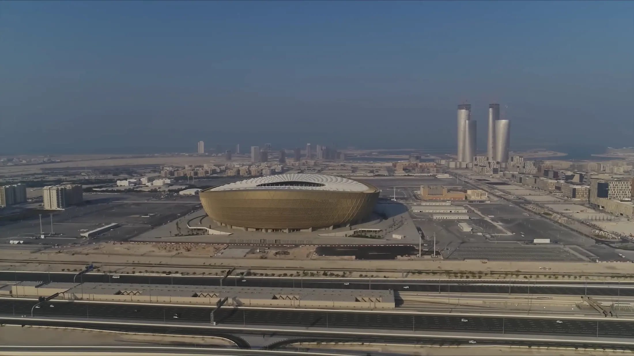 Aerial view of Lusail Stadium, Qatar