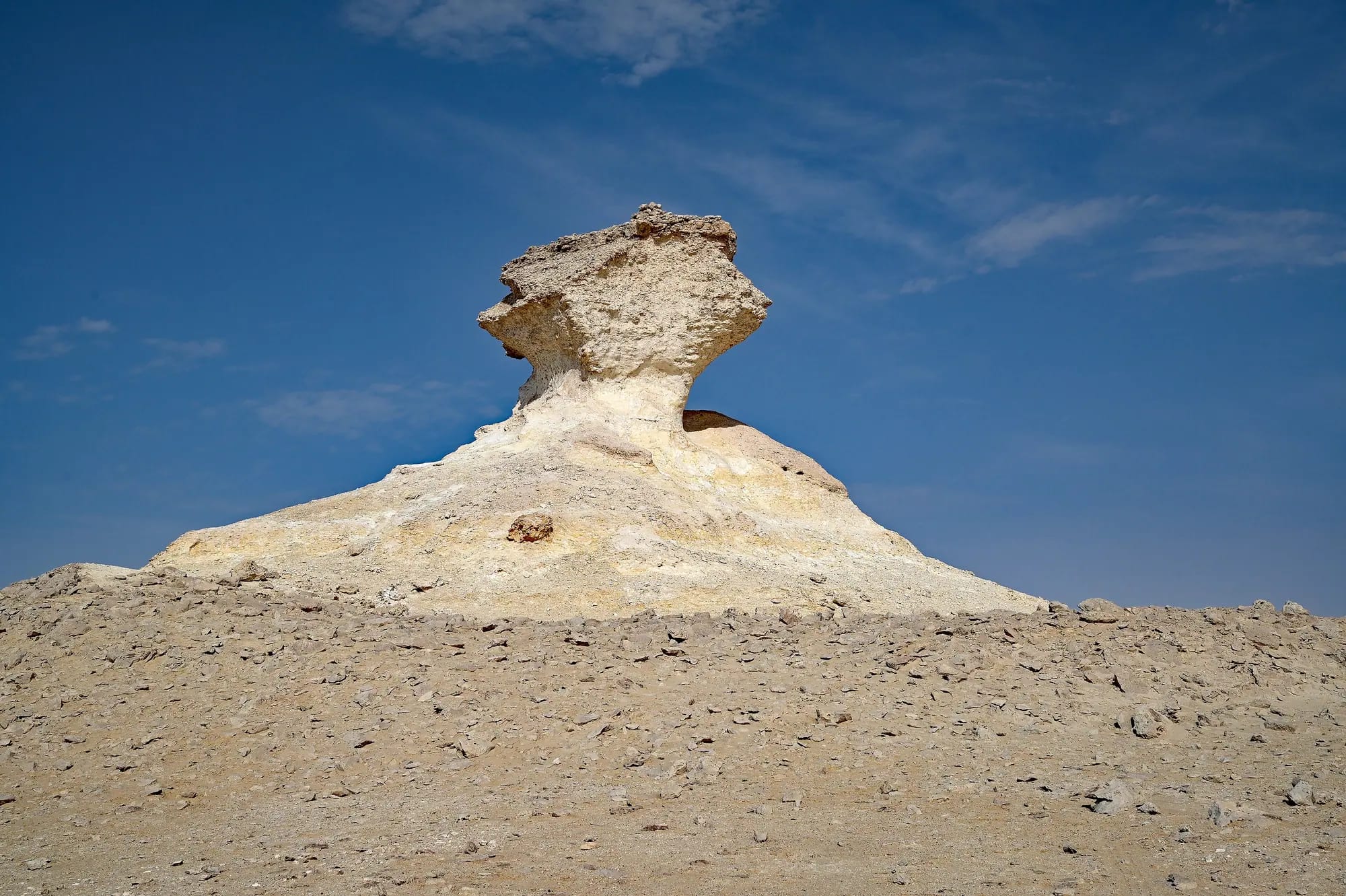 Mushroom-shaped rock formation at Zekreet, Qatar